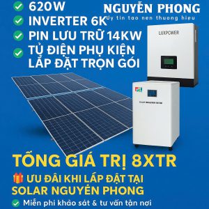 BỘ NĂNG LƯỢNG MẶT TRỜI 6KW LUX GEN_ SỬ DỤNG ĐIÊN TRÊN 3TRIỆU