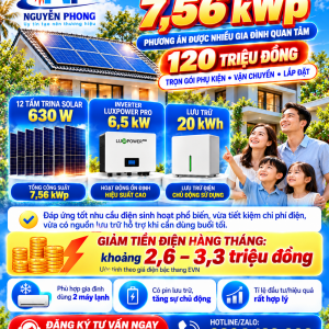 COMBO NĂNG LƯỢNG MẶT TRỜI 7.5KWP